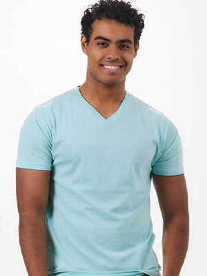 HEATHERED V-NECK TEE